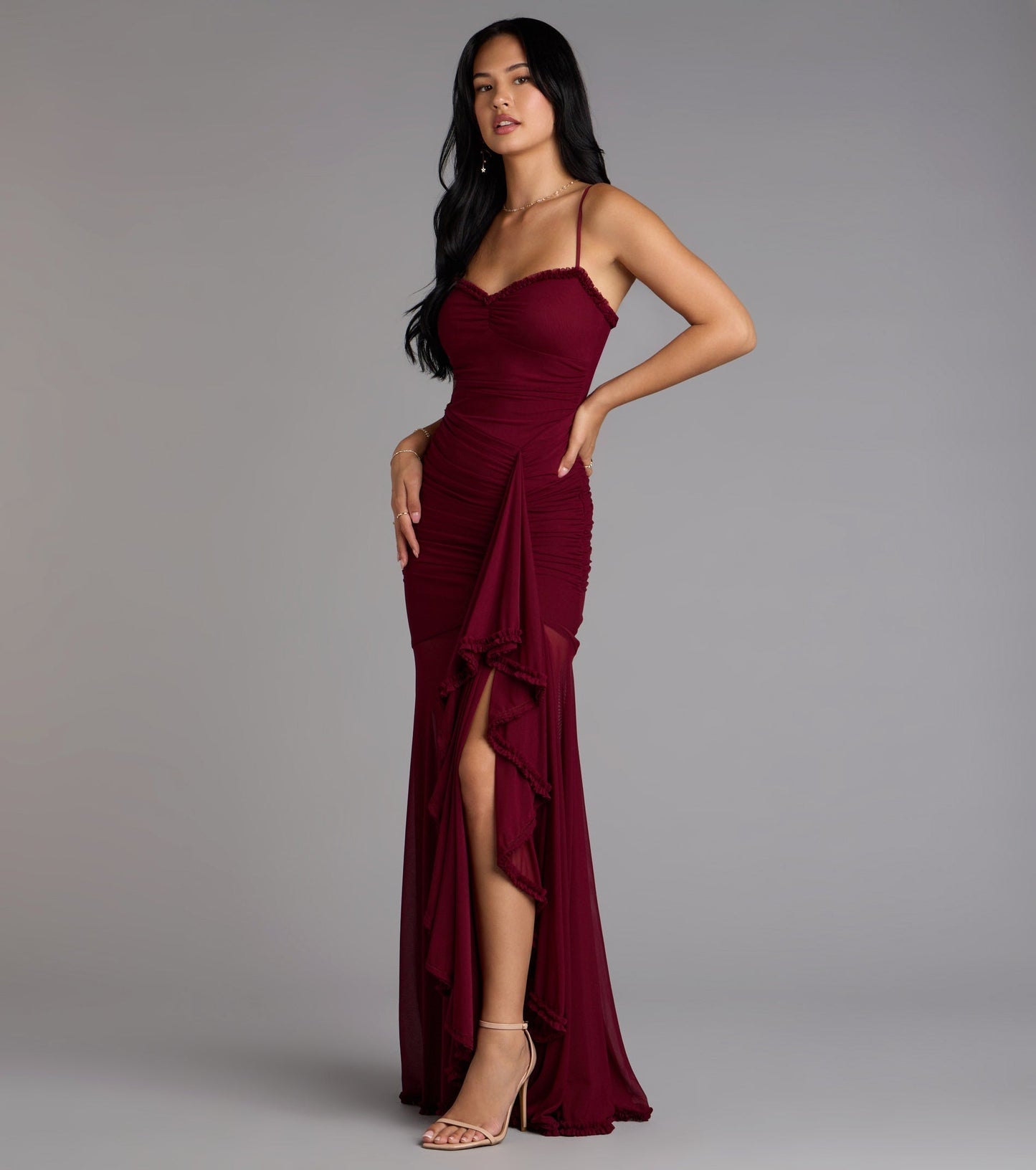 Sherrie Mesh Slit Mermaid Formal Dress