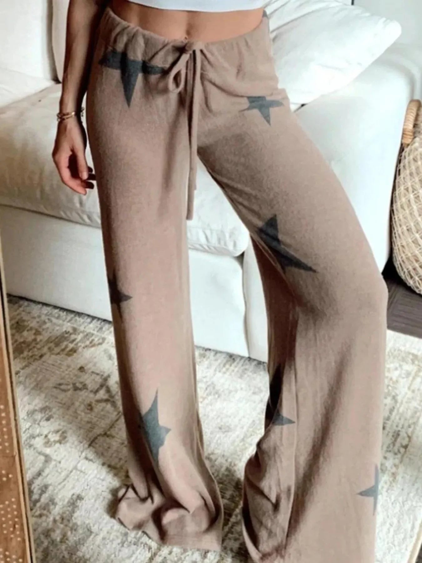 Hazel Blues® | Star Print Top and Drawstring Pants Set