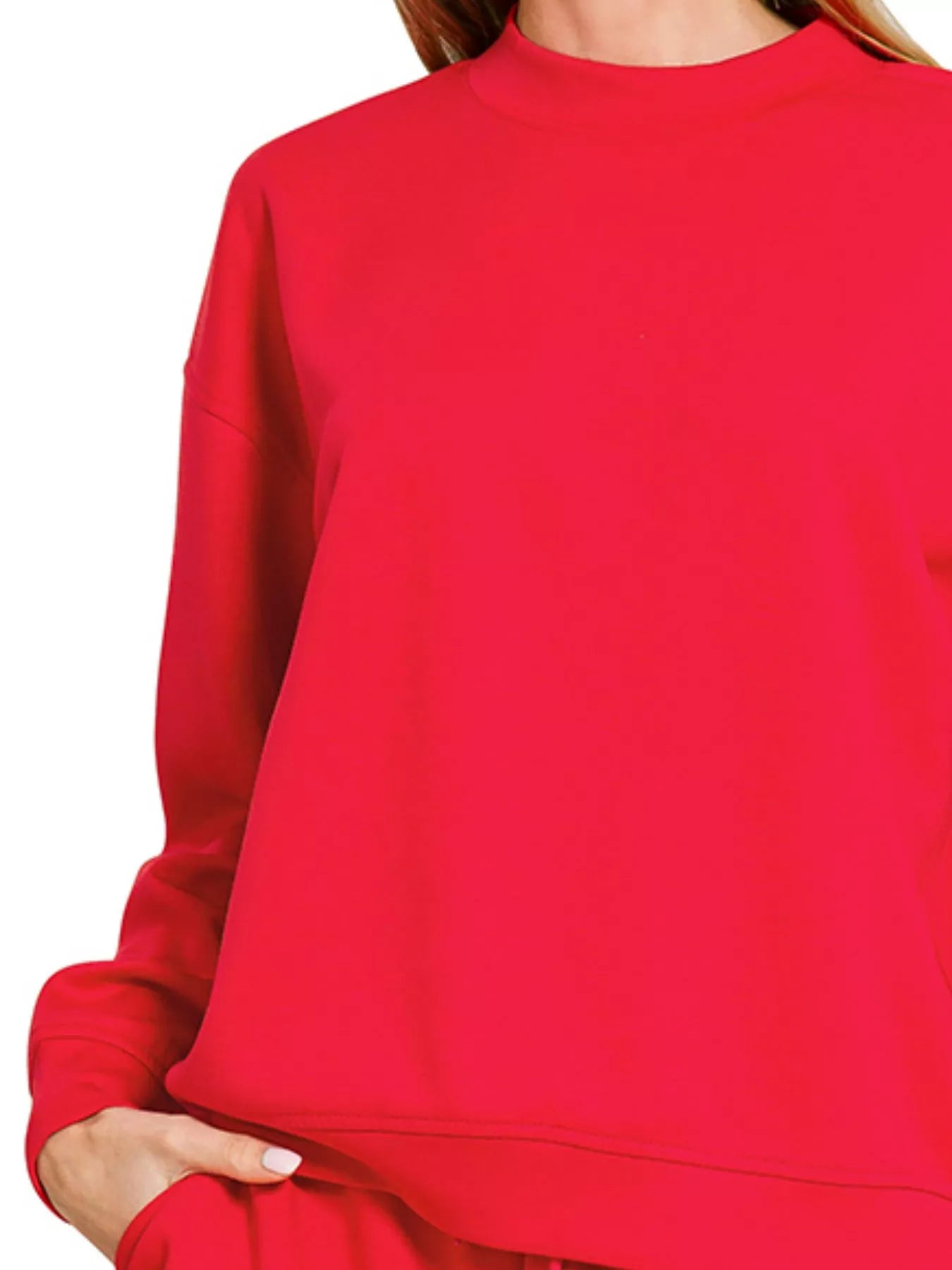 Hazel Blues® | Zenana Scuba Long Sleeve Sweatshirt and Shorts Set