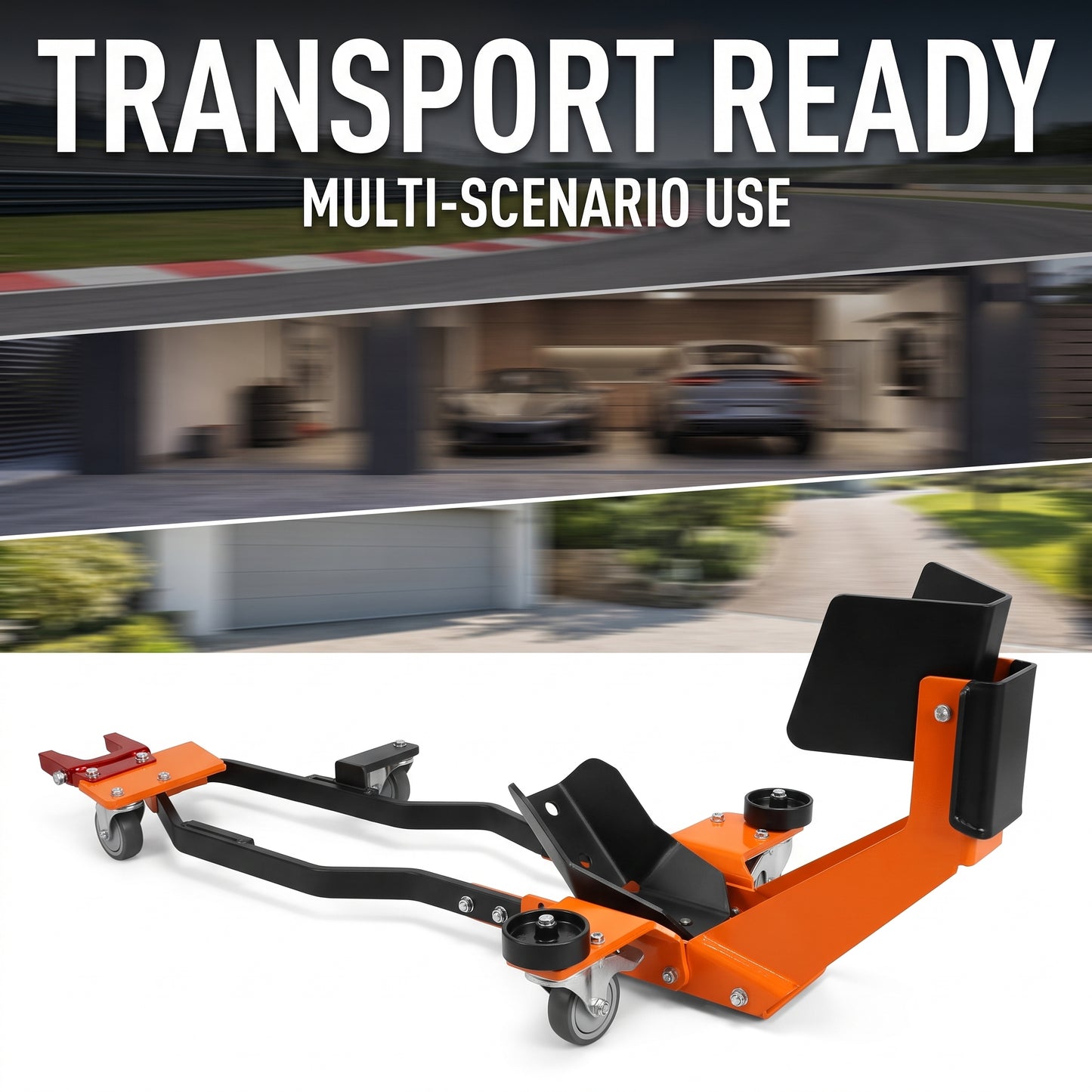 🔧 Heavy-Duty Motorcycle Wheel Chock Stand – 360° Movable Parking & Storage Rack for Secure Bike Handling