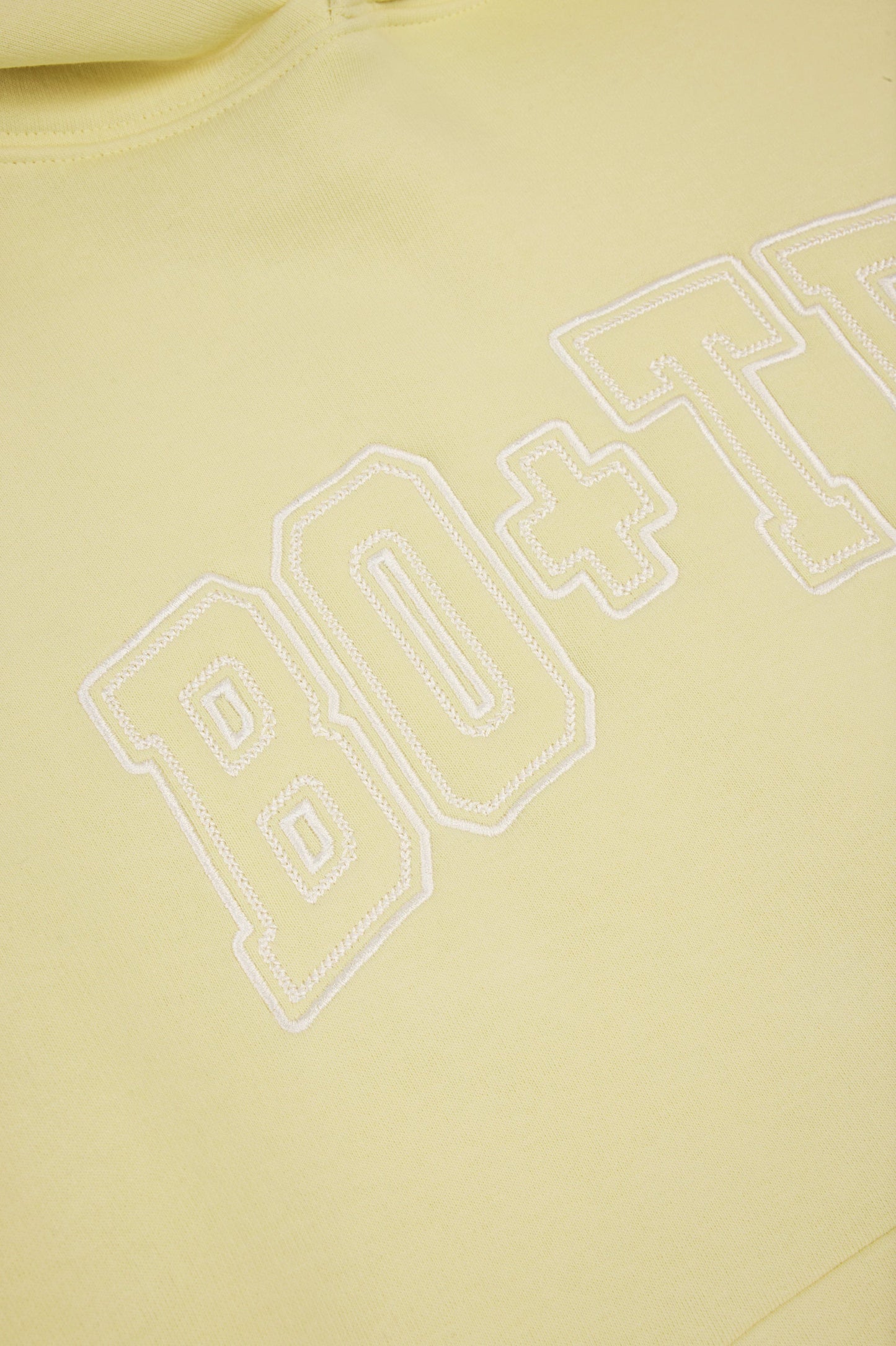 Embroidered Oversized Hoodie in Soft Yellow