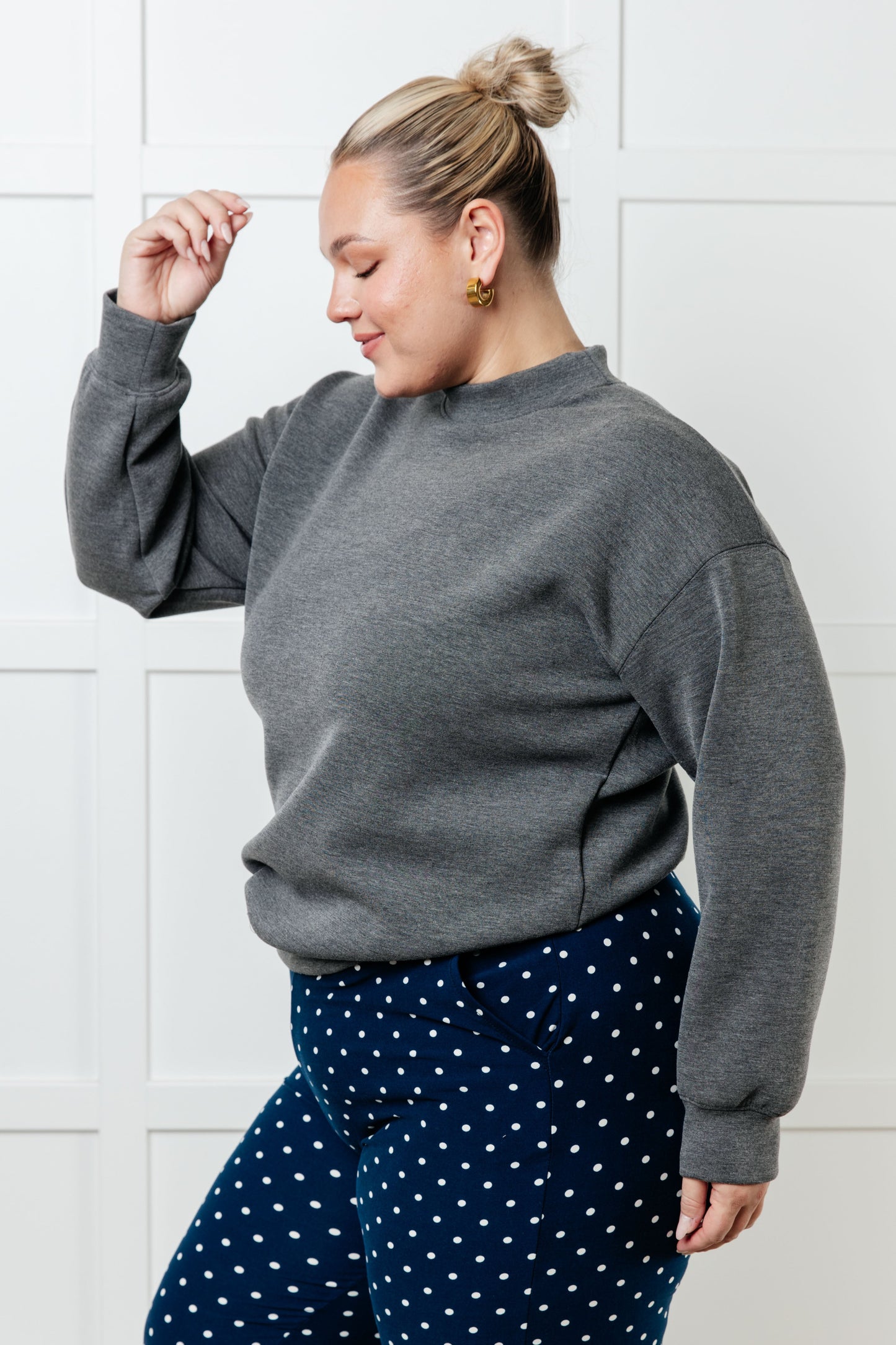 Hazel Blues® | Settle In Mock Neck Sweatshirt
