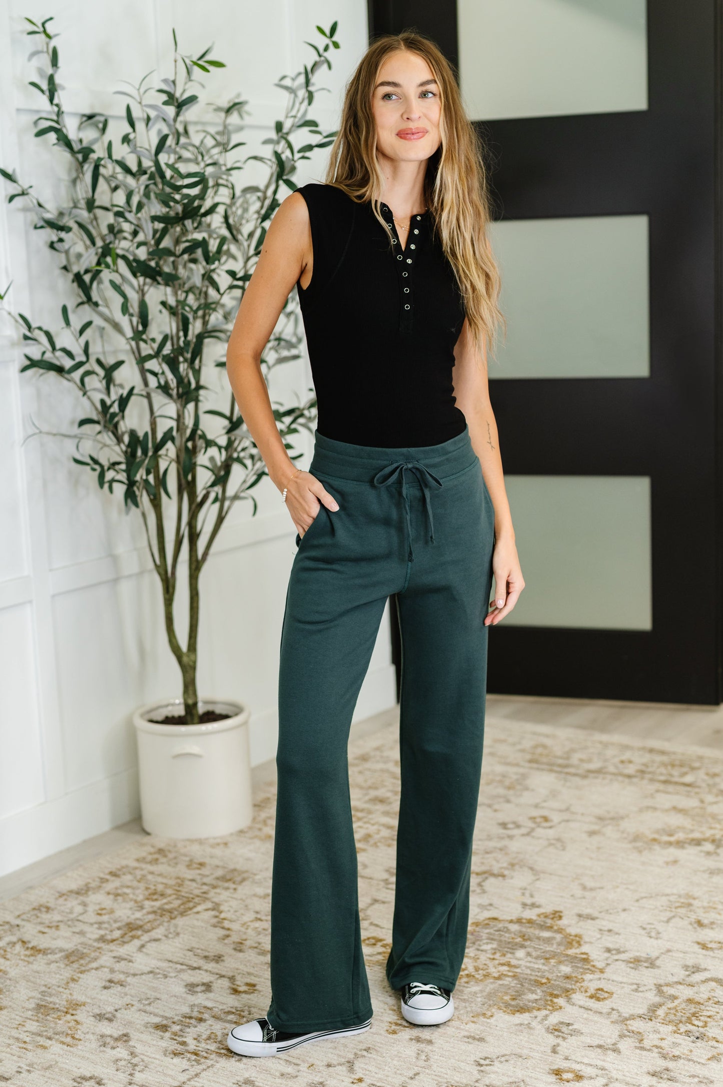Hazel Blues® | Slow Mornings High Waisted Sweats in Jungle Green