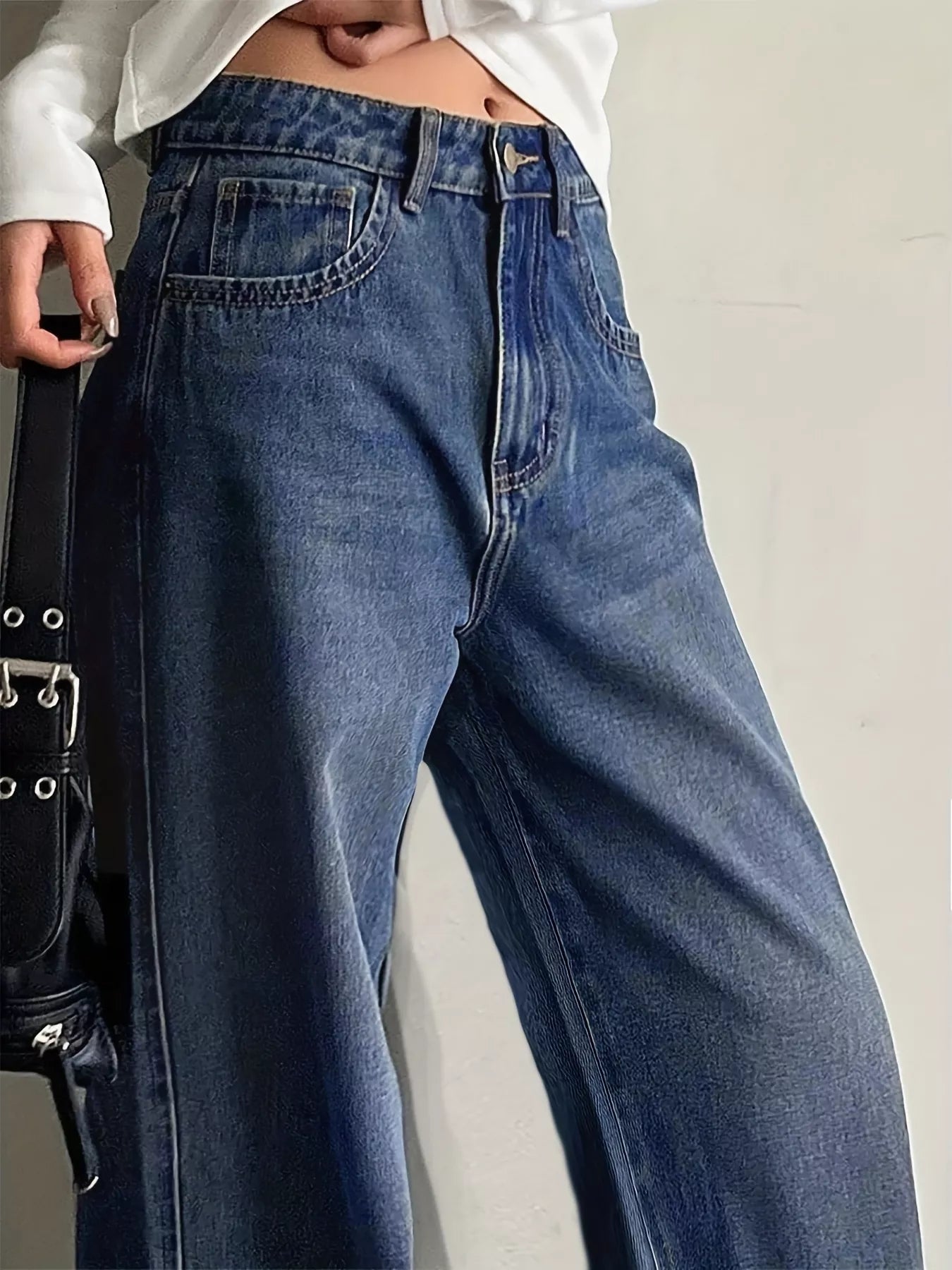 Hazel Blues® | Wide Leg Vintage Wash Jeans