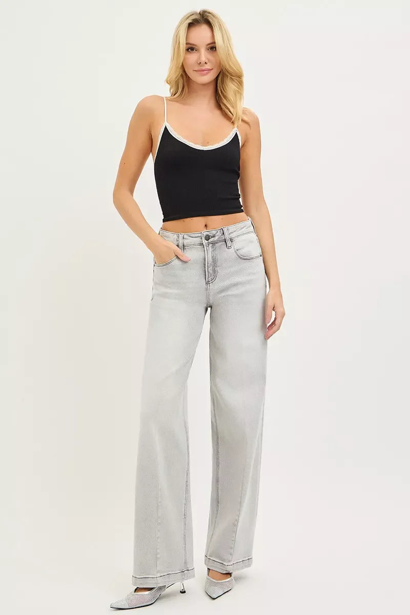 Hazel Blues® | RISEN Slouchy Baggy Jeans with Contrast Stitching