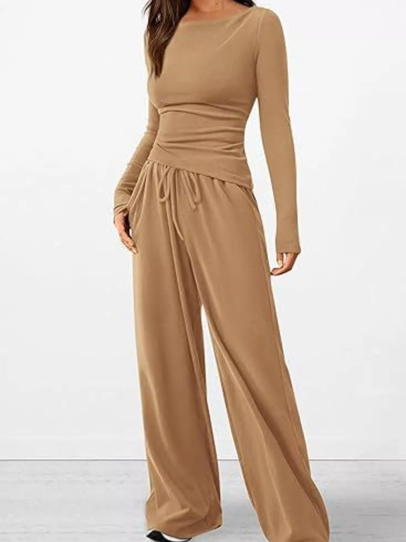 Hazel Blues® | Long Sleeve Top and Wide Leg Pants Set