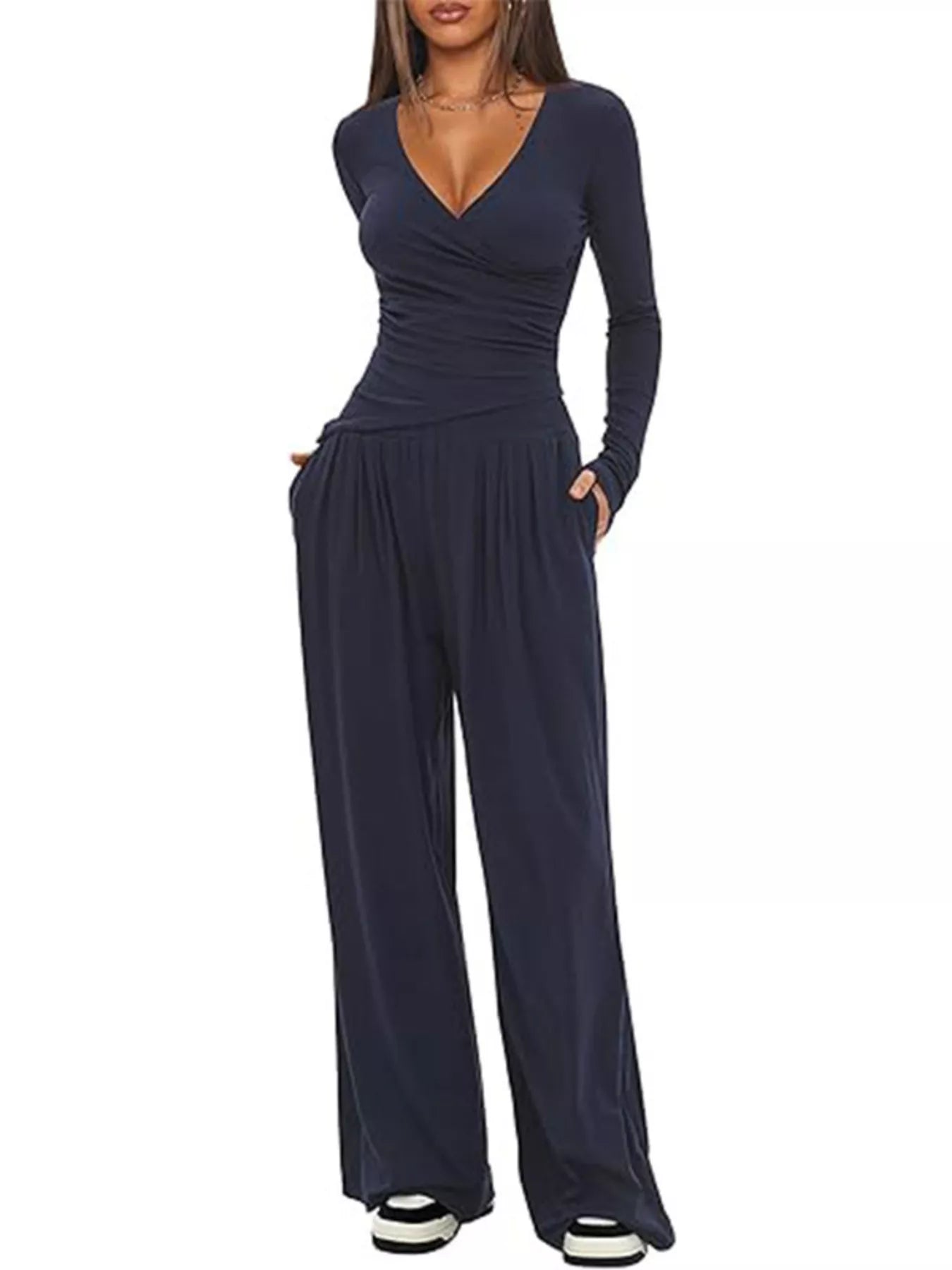 Hazel Blues® | Casual Long Sleeve Top and Pants Two-Piece Set