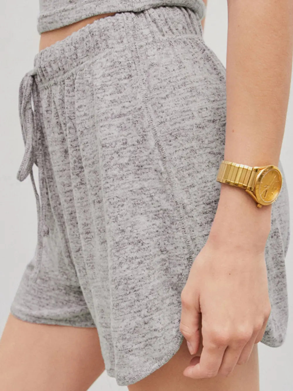 Hazel Blues® | Quarter Button Sleeveless Top and Drawstring Shorts Lounge Set