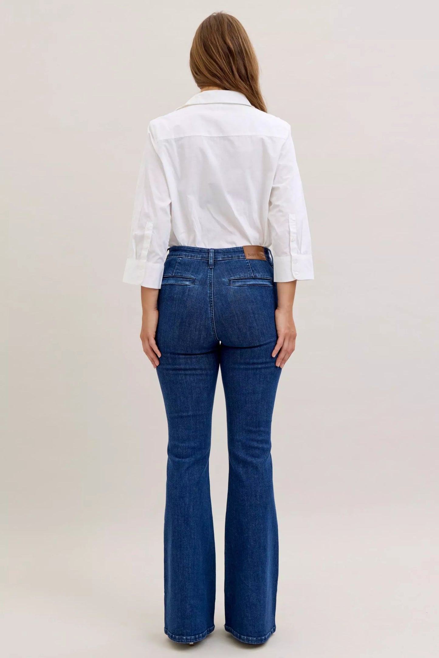 Hazel Blues® | Judy Blue High Waist Flare Jeans with Front Patch Pockets