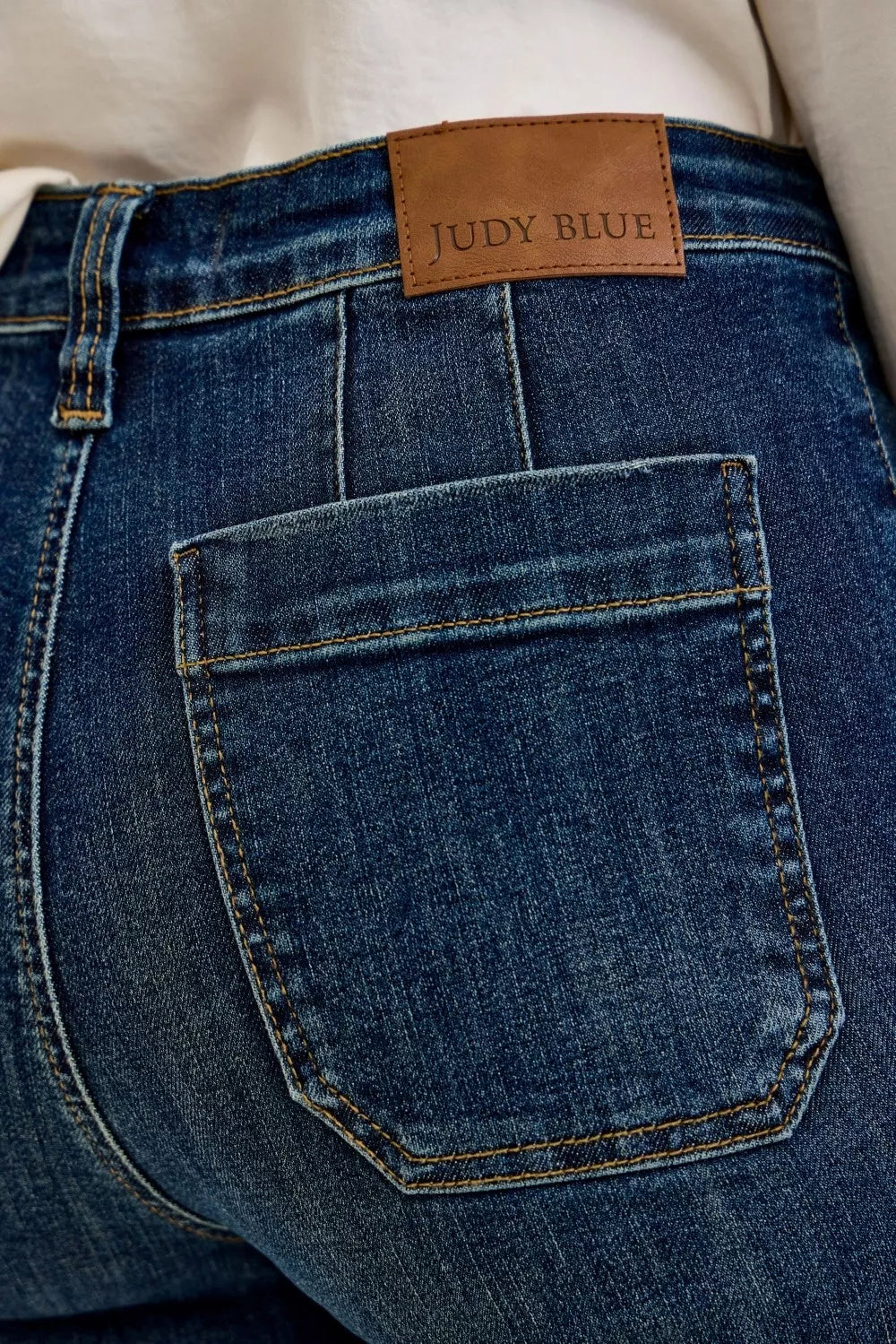 Hazel Blues® | Judy Blue High Waist Wide Crop Utility Jeans with Patch Pocket