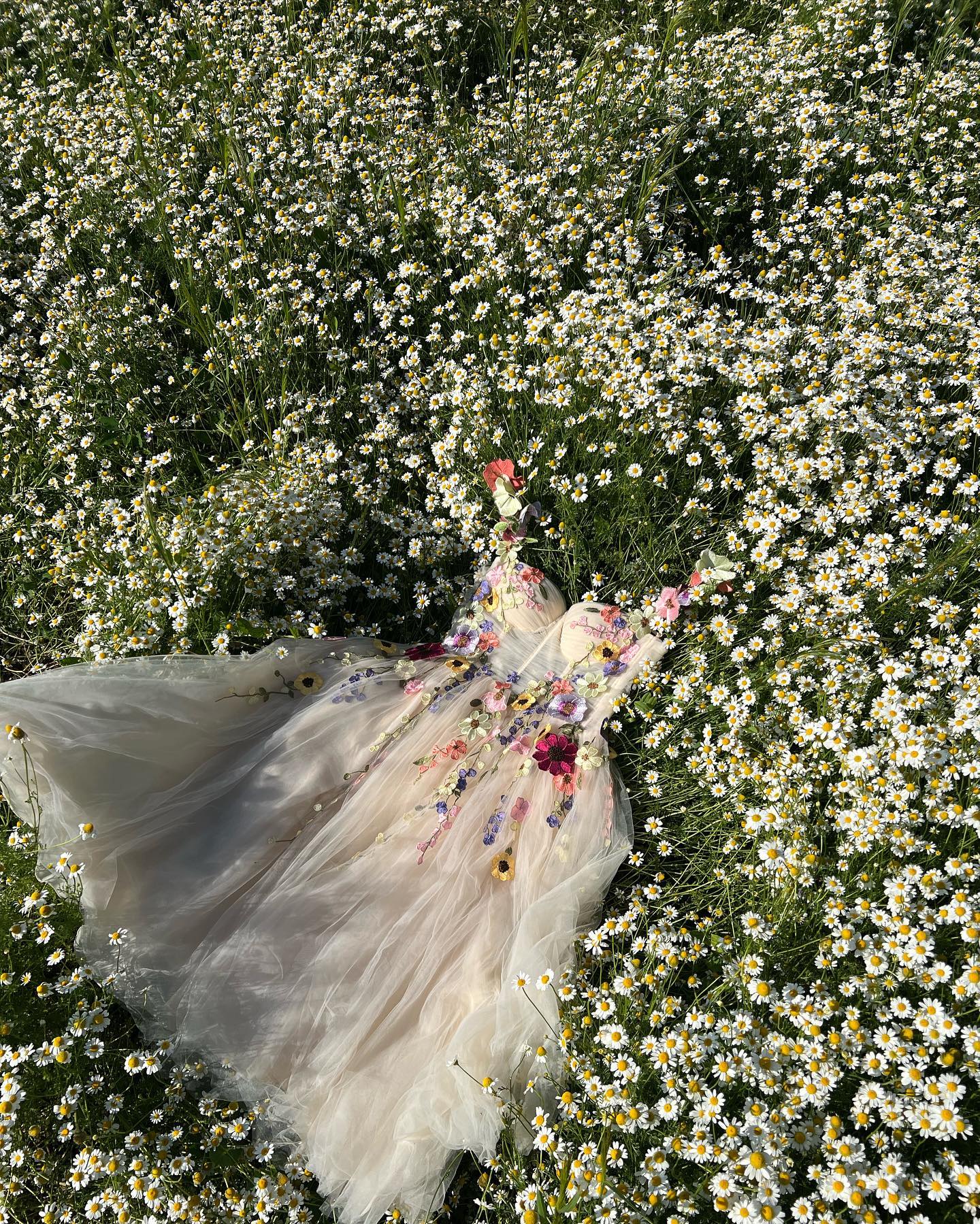 Lavender Tulle and Floral Embroidery Long Formal Gown