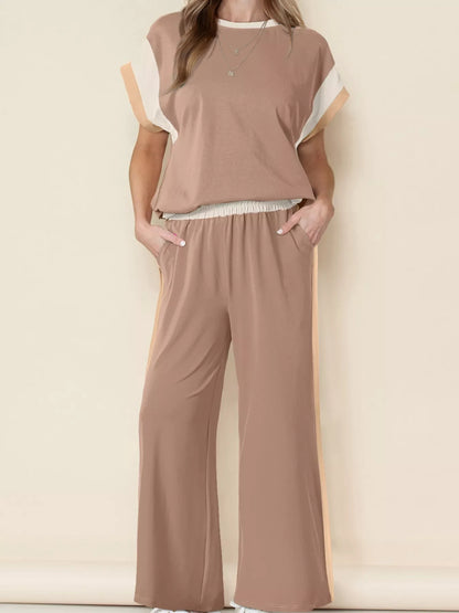 Hazel Blues® |  Color Block Detail Casual Two-piece Set