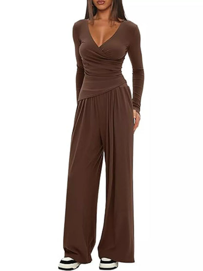 Hazel Blues® |  Casual Long Sleeve Top and Pants Two-Piece Set