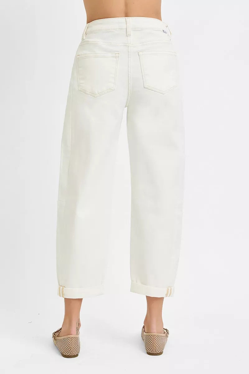 Hazel Blues® | RISEN High Rise Barrel Cropped Jeans