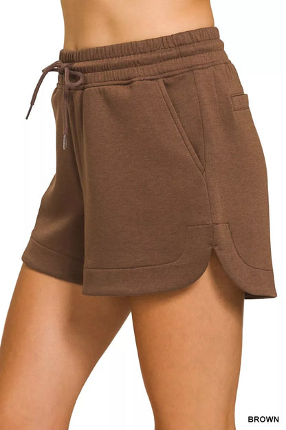 Hazel Blues® |  Zenana Scuba Elastic Waistband Shorts With Pocket