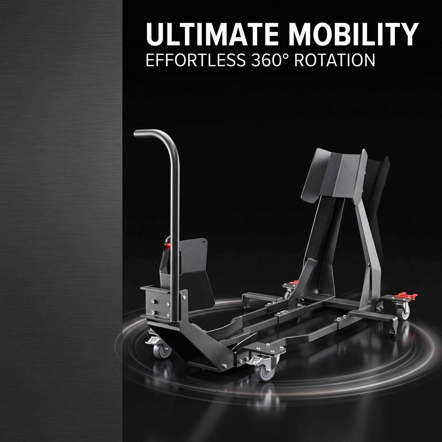 🔧 Heavy-Duty Motorcycle Wheel Chock Stand – 360° Movable Parking & Storage Rack for Secure Bike Handling