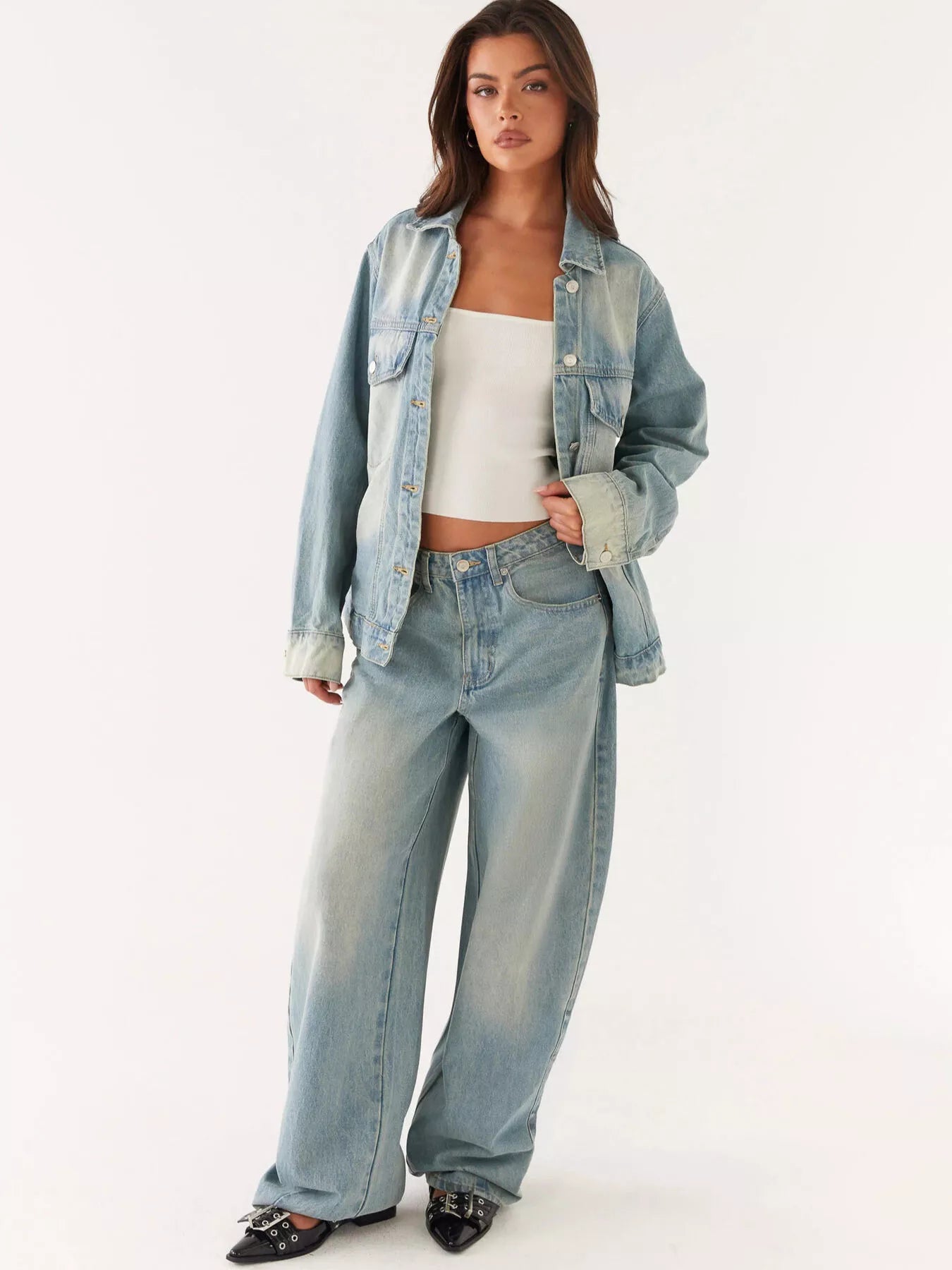 Hazel Blues® |  Button Up Denim Jacket and Jeans Set