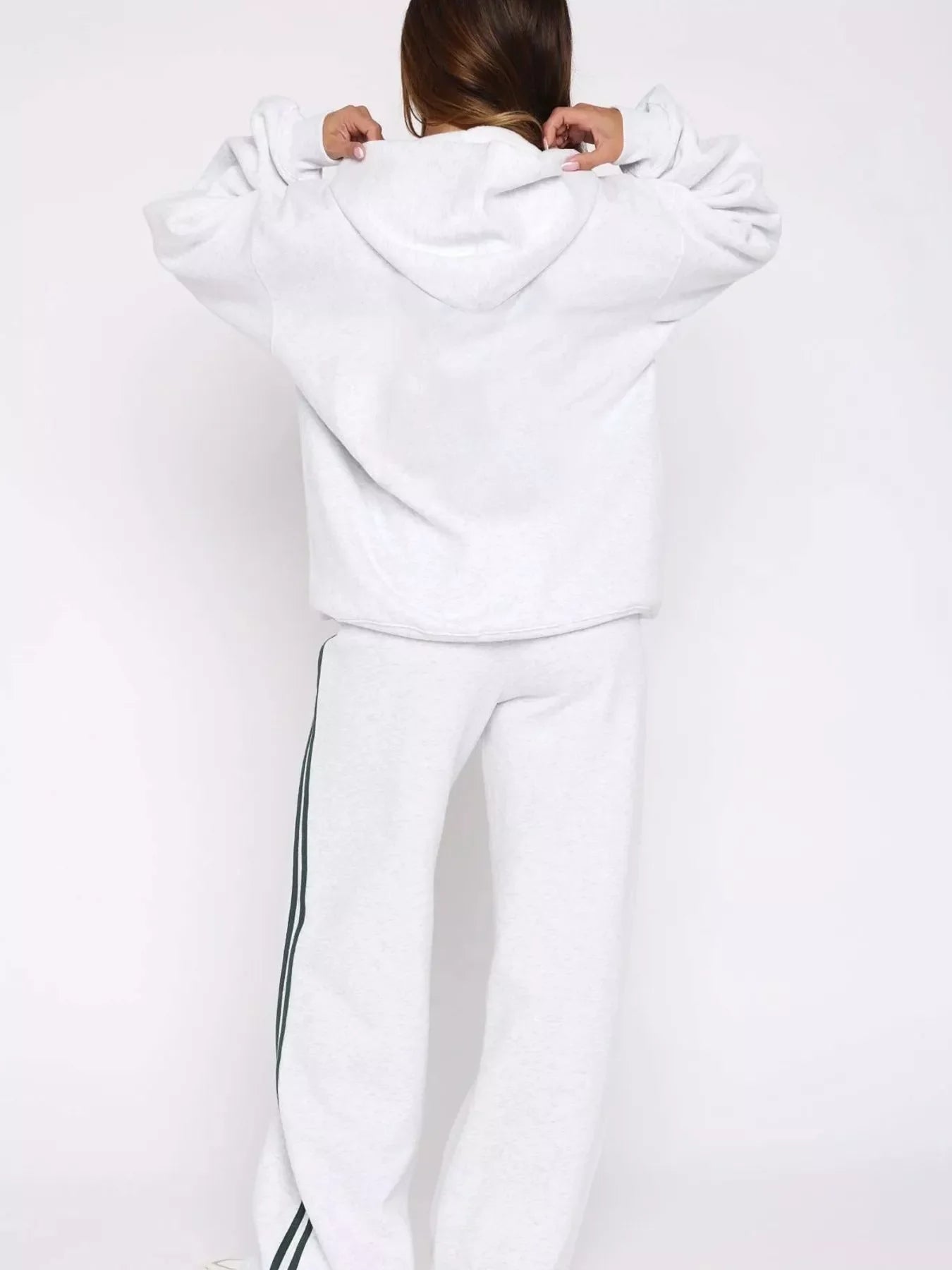 Hazel Blues® |  Zip Up Hoodie and Striped Pants Set