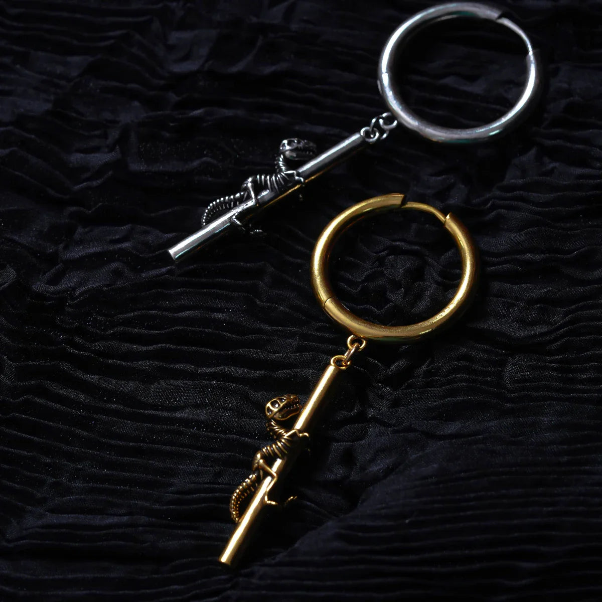 ANCIENT DRAGON FOSSIL EARRINGS