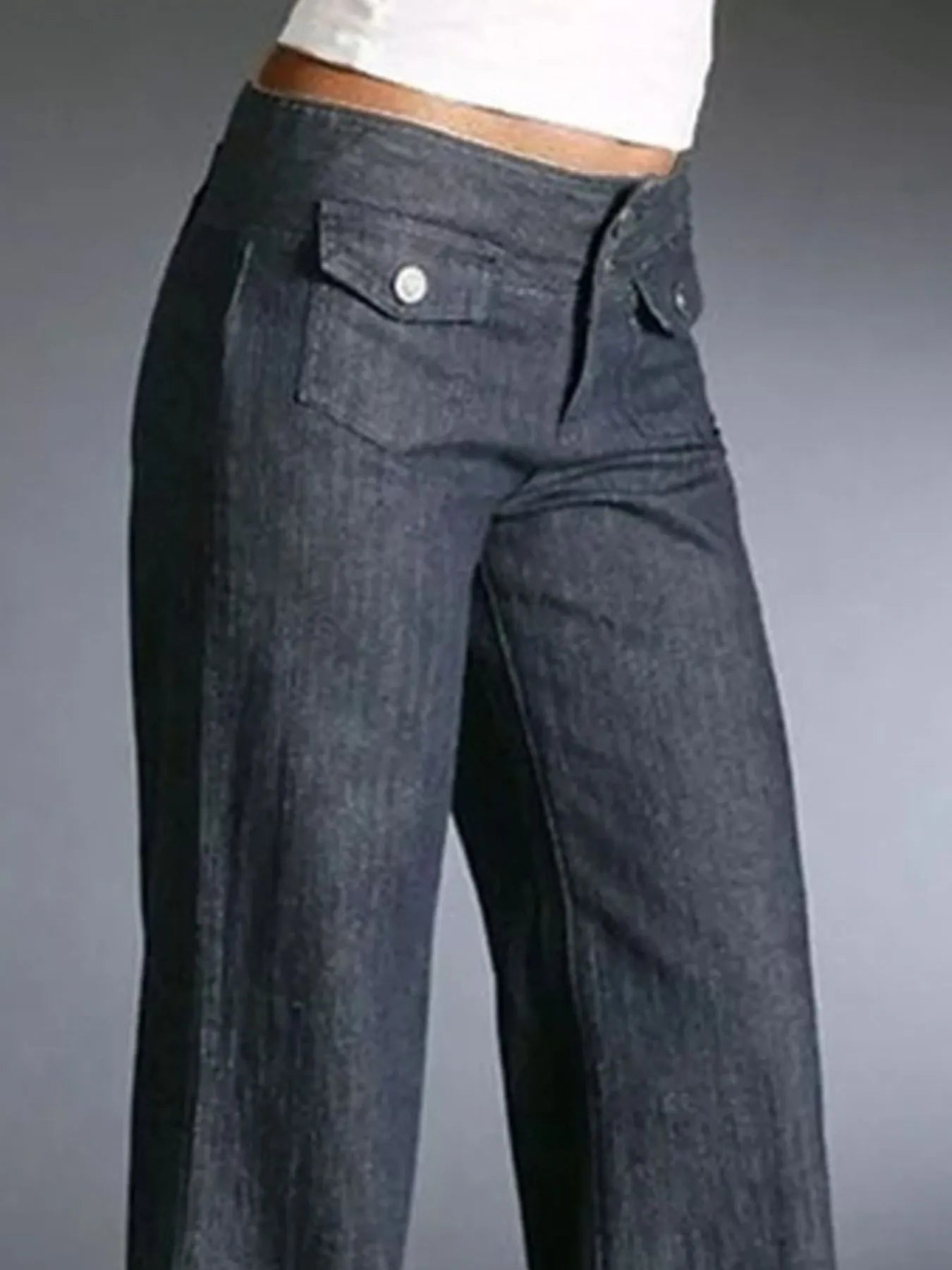 Hazel Blues® | High-Waisted Wide-Leg Wash Jeans