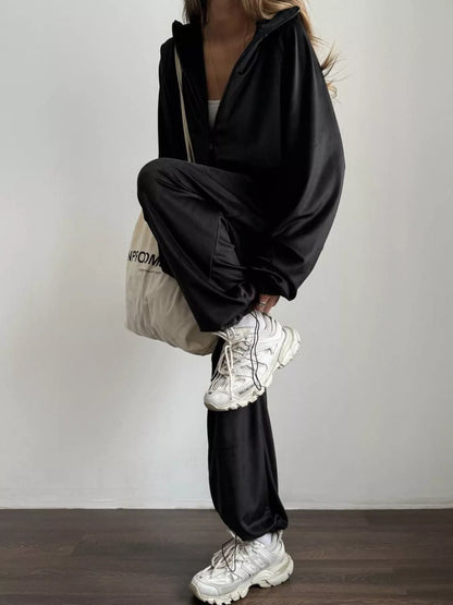 Hazel Blues® |  Zip Up Long Sleeve Outerwear and Pants Set