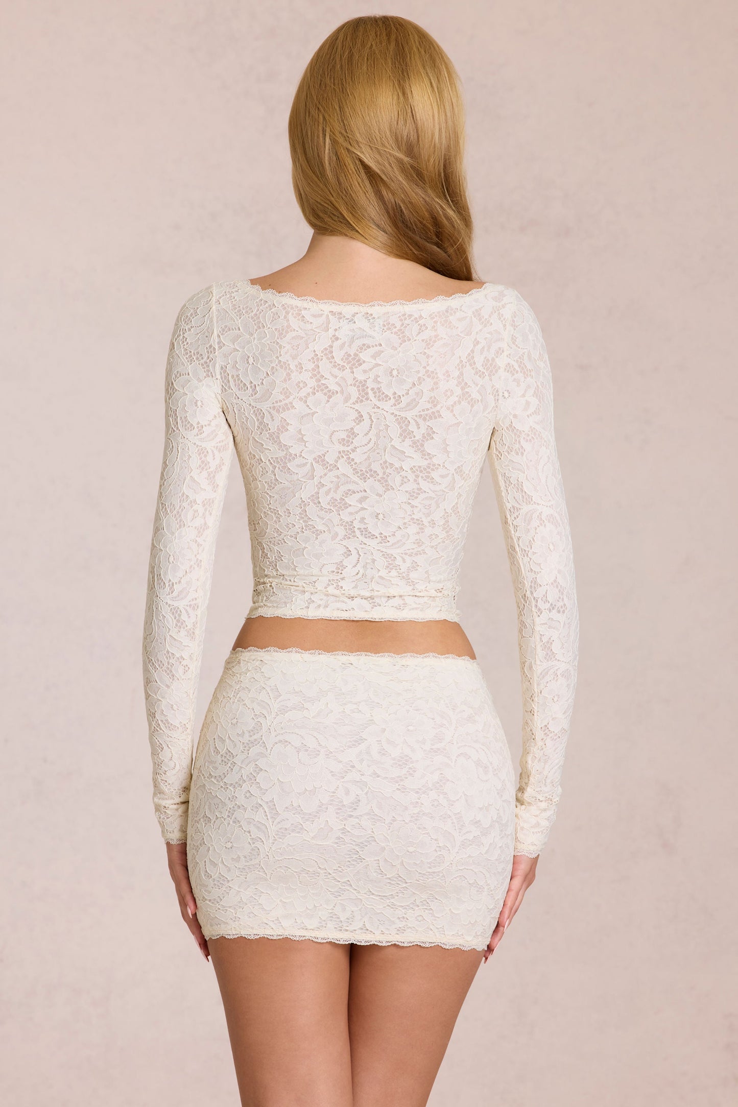 Lace Mini Skirt in Ivory