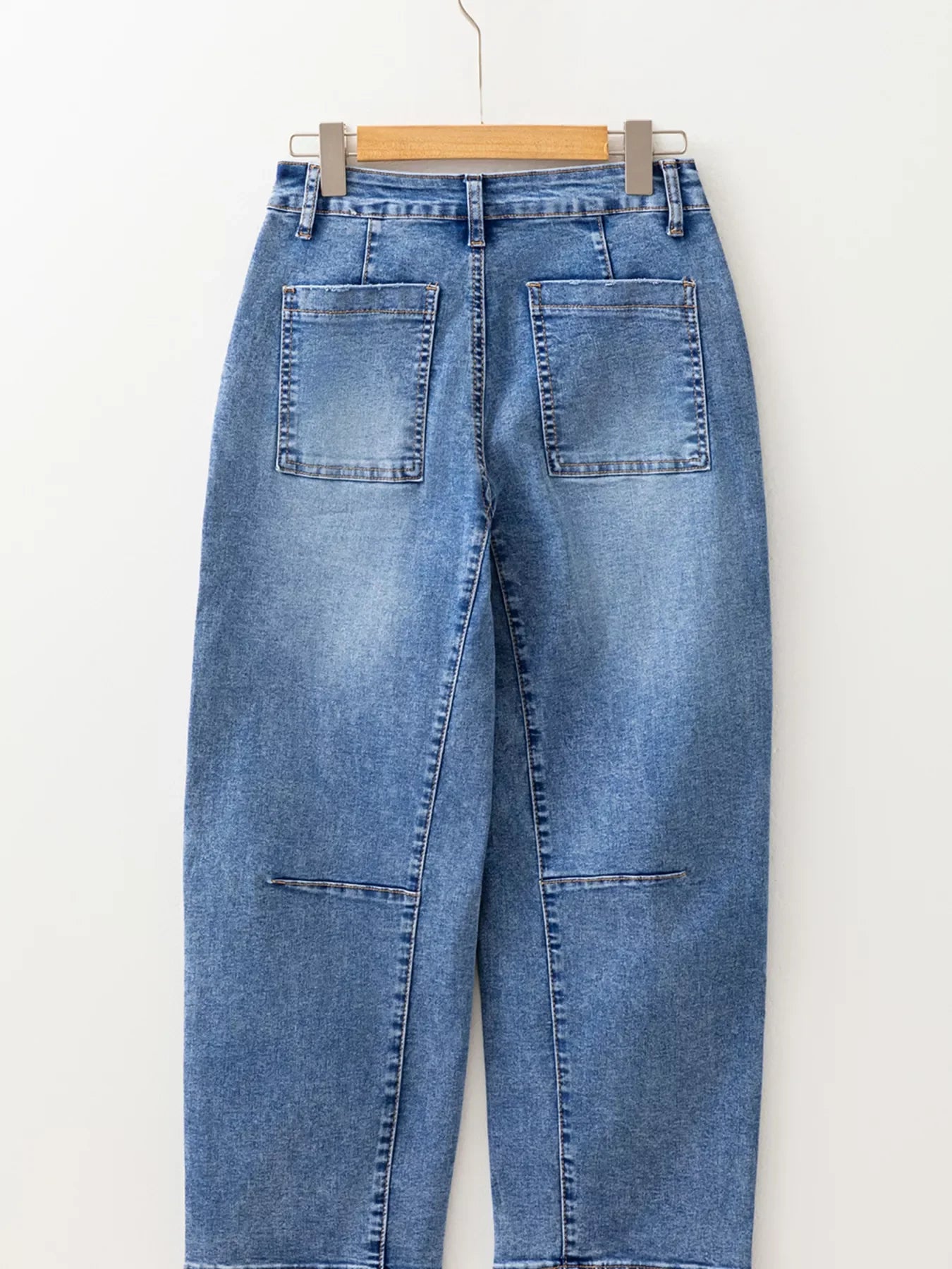 Hazel Blues® |  Seam Detail Loose Fit Cropped Jeans