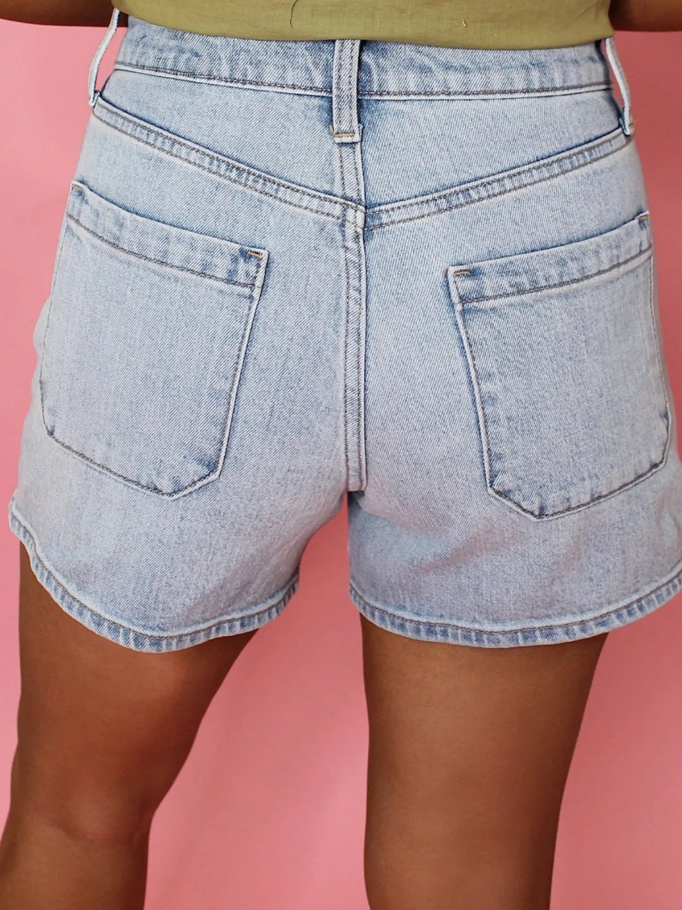 Hazel Blues® |  Wash High Rise Denim Shorts