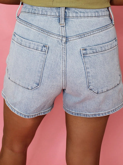 Hazel Blues® |  Wash High Rise Denim Shorts