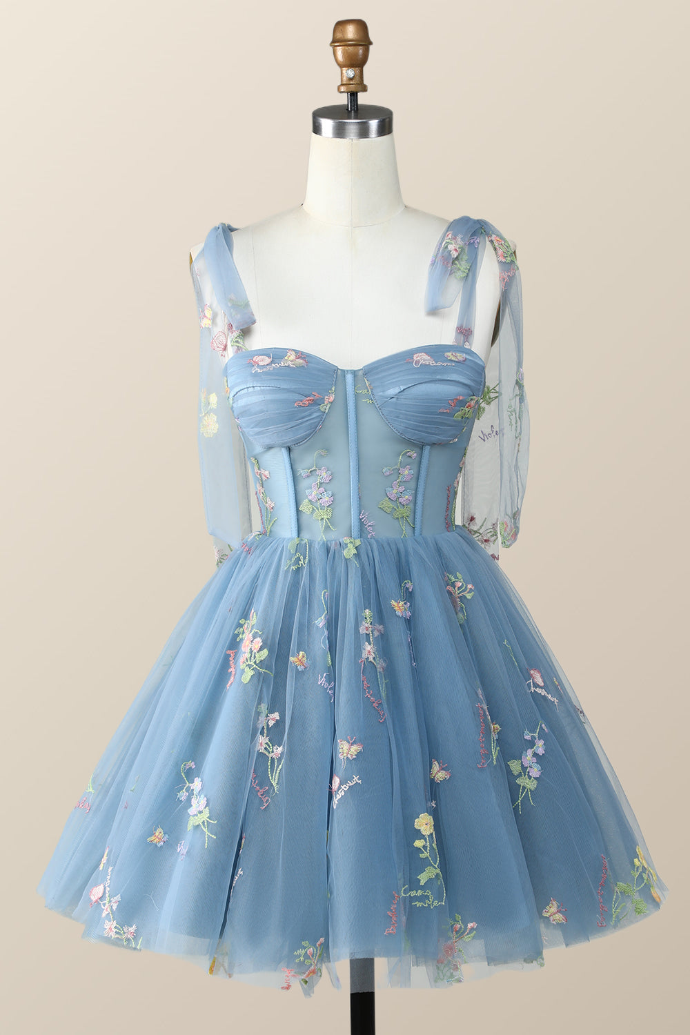 Lavender Floral Corset A-line Princess Dress