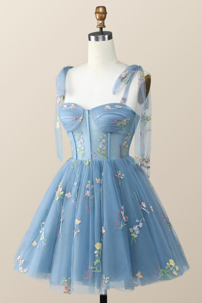 Lavender Floral Corset A-line Princess Dress