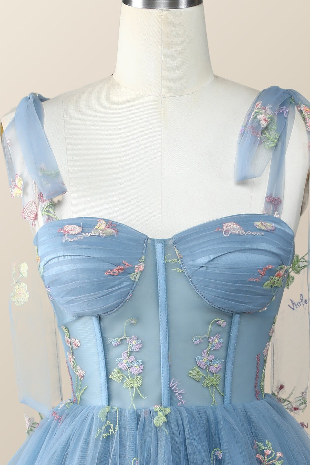 Lavender Floral Corset A-line Princess Dress