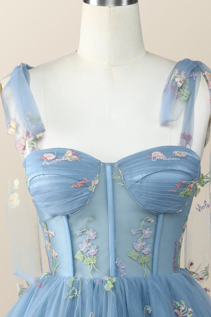 Lavender Floral Corset A-line Princess Dress