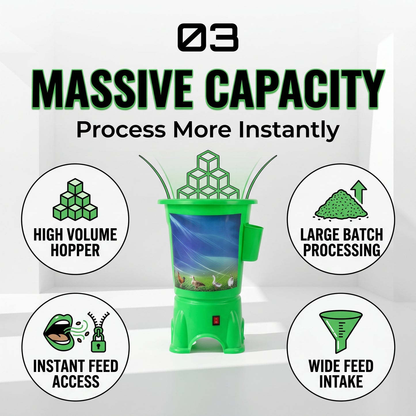 🌿 Electric Poultry Feed Chopper – Fast Vegetable & Green Feed Shredder For Farm Use 🐔