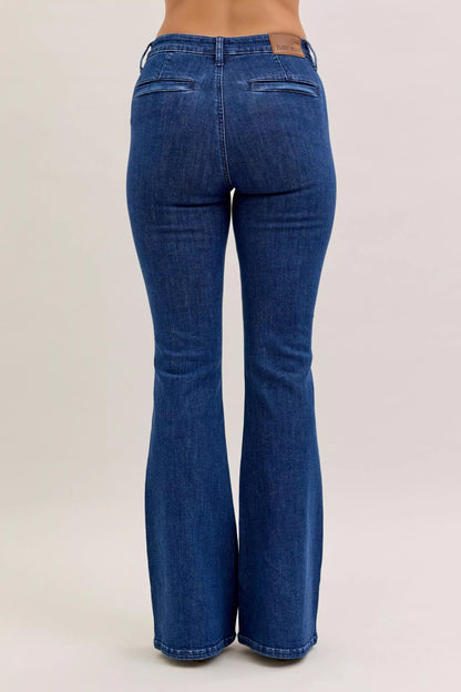Hazel Blues® |  Judy Blue High Waist Flare Jeans with Front Patch Pockets