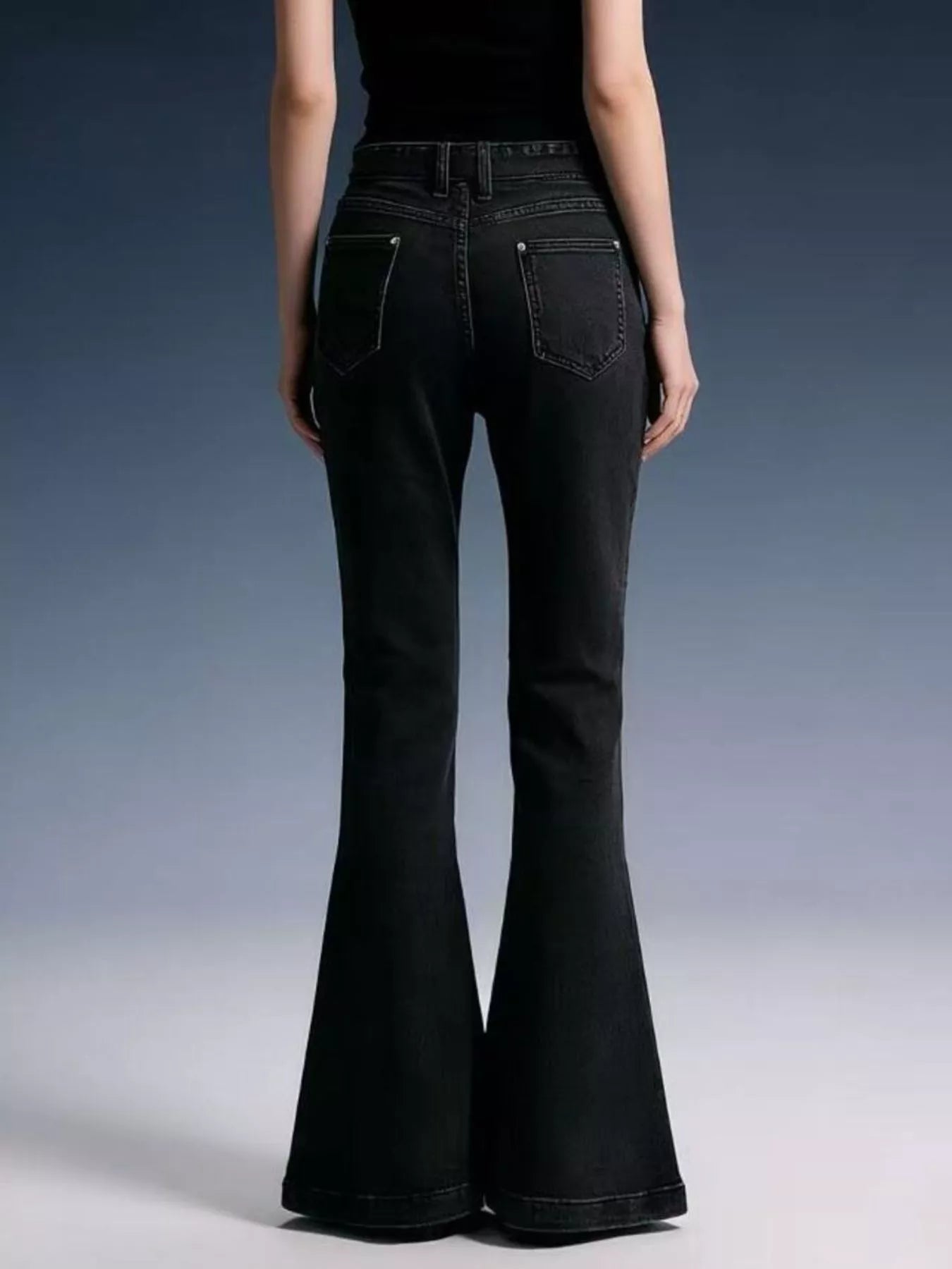 Hazel Blues® |  Bow-Tie High-Waisted Flare Jeans