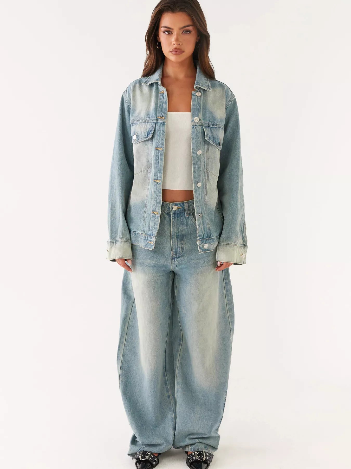 Hazel Blues® |  Button Up Denim Jacket and Jeans Set