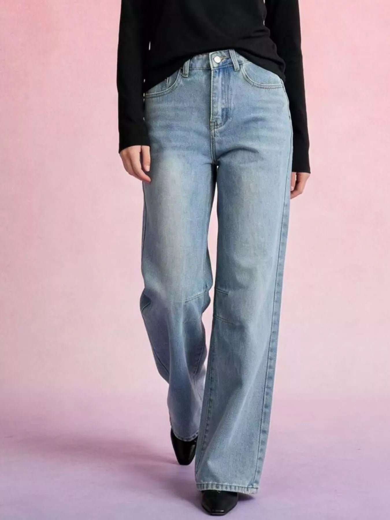 Hazel Blues® |  Wide Leg Wash Jeans