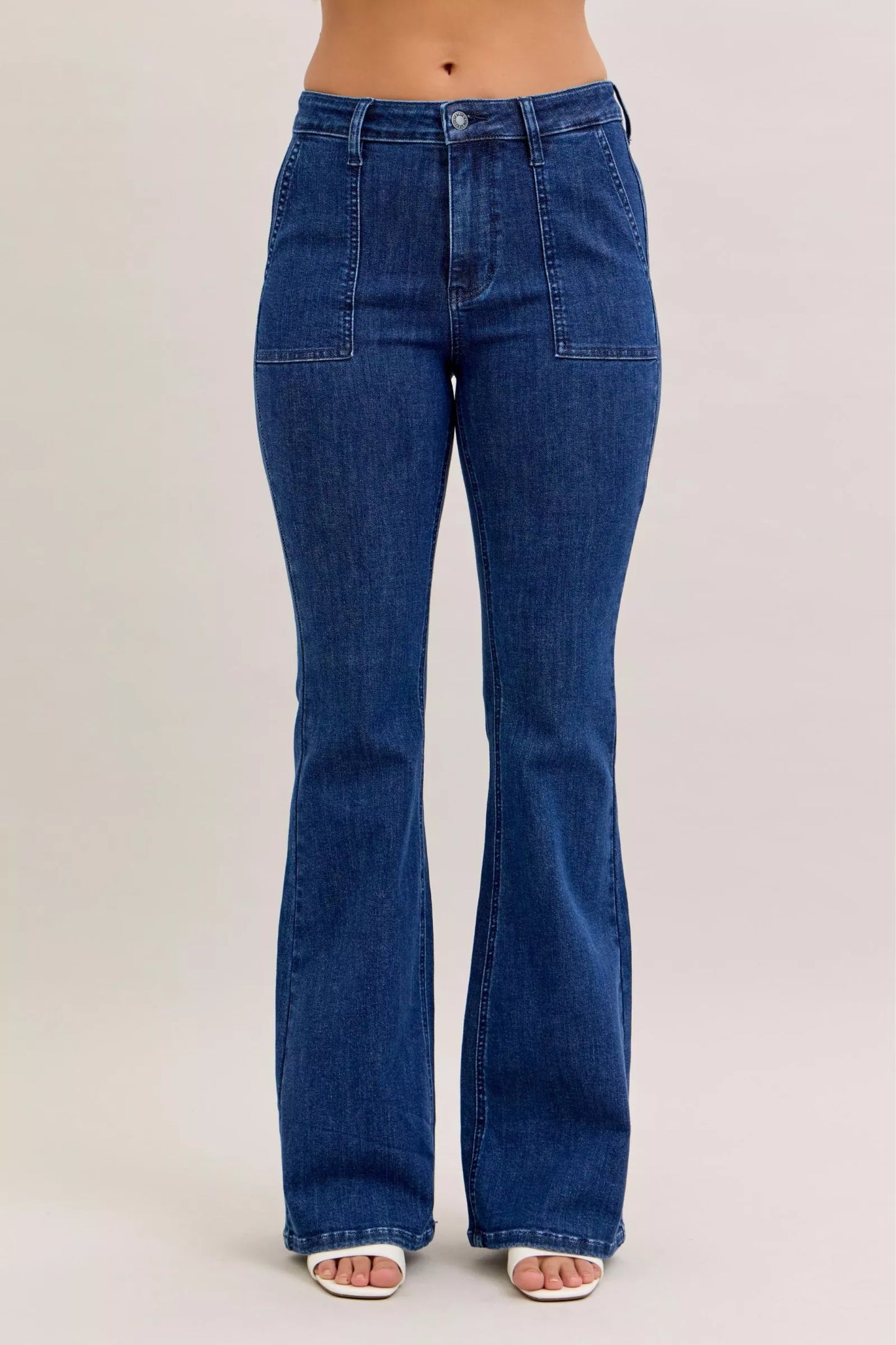 Hazel Blues® |  Judy Blue High Waist Flare Jeans with Front Patch Pockets