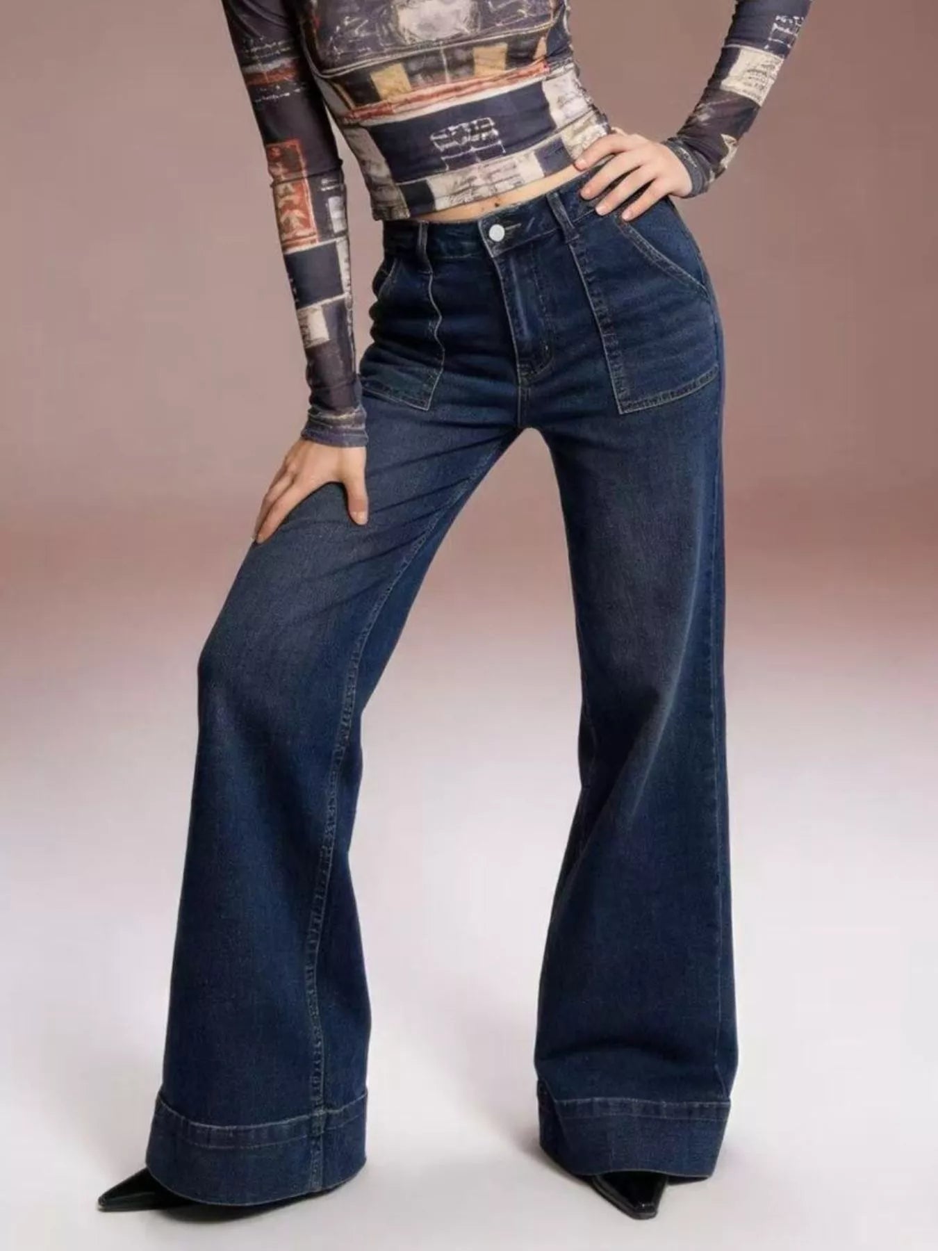 Hazel Blues® |  High-Waisted Flare Leg Jeans