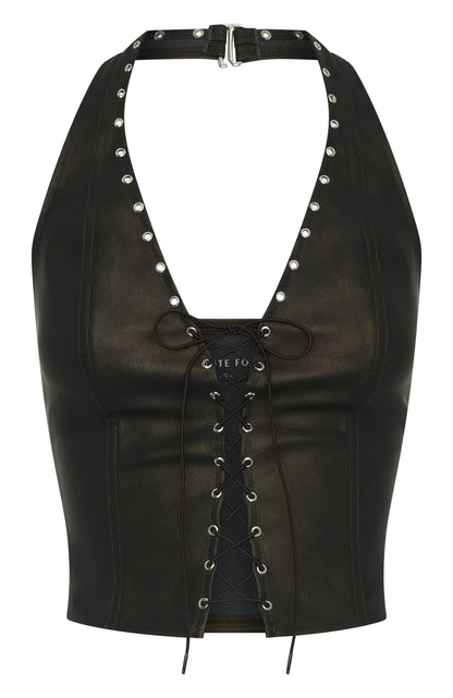 Falling Star PU Bustier Chocolate