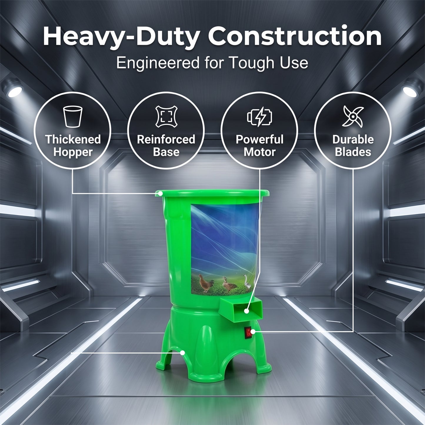 🌿 Electric Poultry Feed Chopper – Fast Vegetable & Green Feed Shredder For Farm Use 🐔
