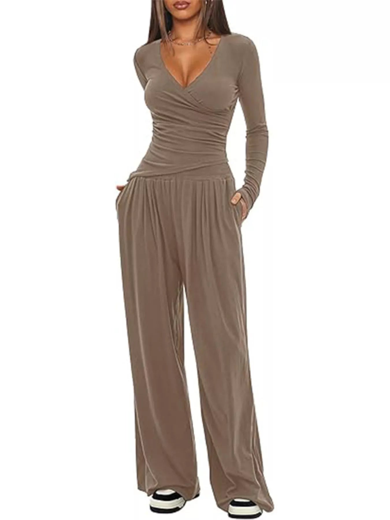 Hazel Blues® |  Casual Long Sleeve Top and Pants Two-Piece Set