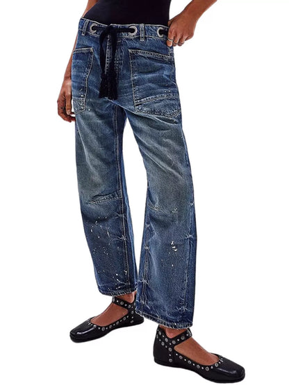 Hazel Blues® |  Washed Wide Leg Jeans