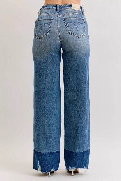 Hazel Blues® |  Judy Blue Raw Hem High Waist Column Straight Jeans