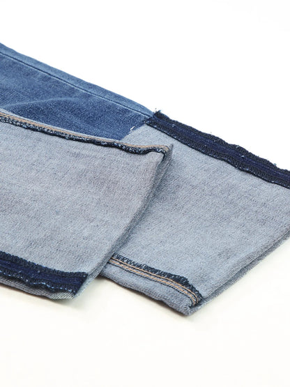 Hazel Blues® |  High Waist Distressed Straight Leg Jeans