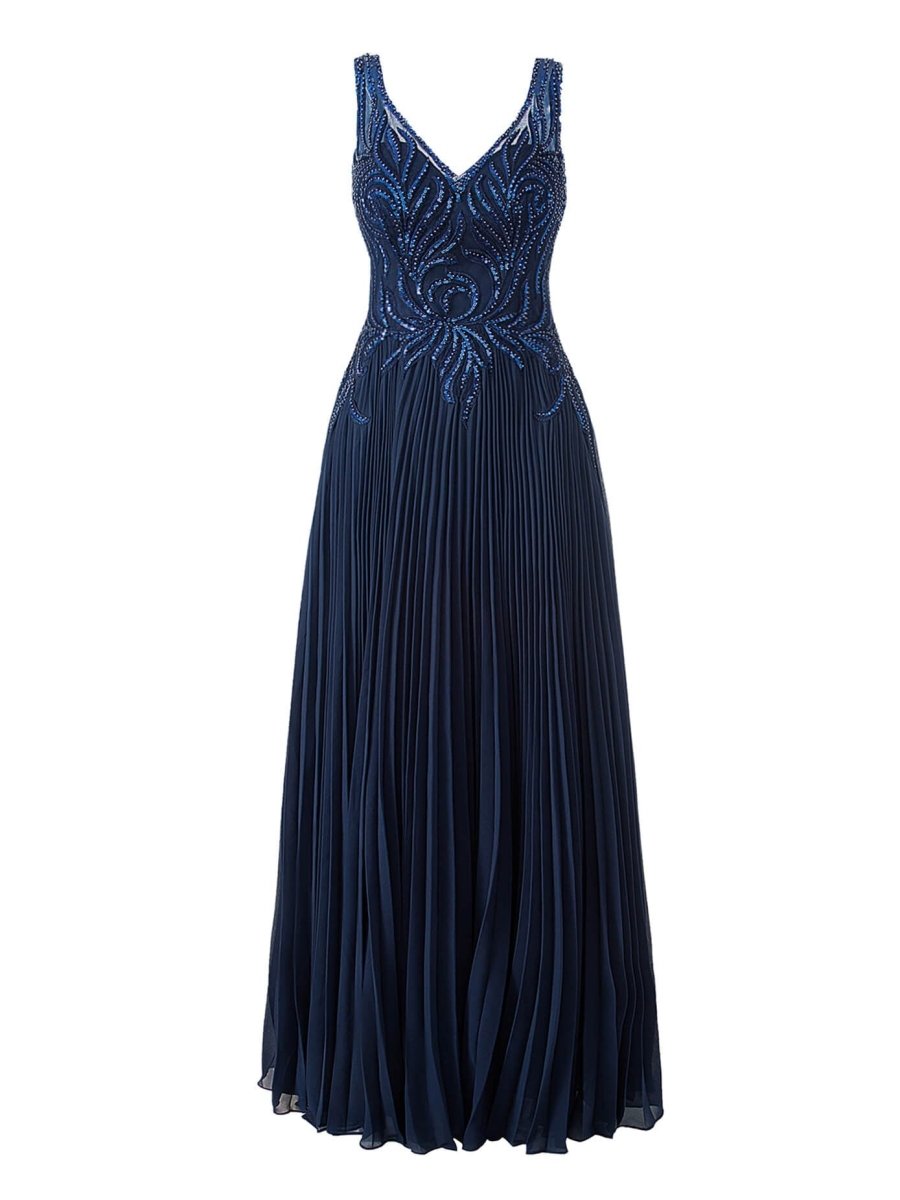 Dark Green A-line V-neck Chiffon Prom Dress