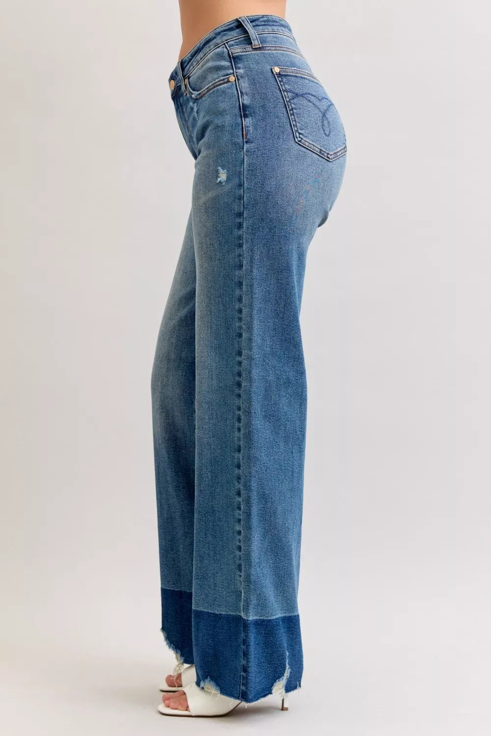 Hazel Blues® |  Judy Blue Raw Hem High Waist Column Straight Jeans
