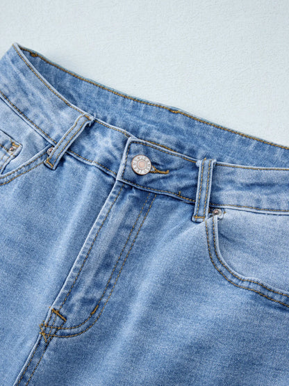 Hazel Blues® |  High Waist Wide Leg Washed Jeans