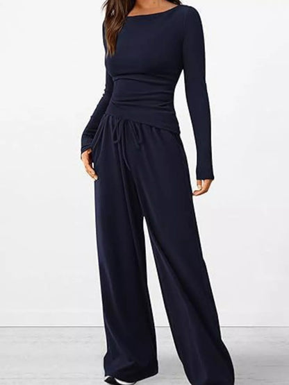 Hazel Blues® |  Long Sleeve Top and Wide Leg Pants Set